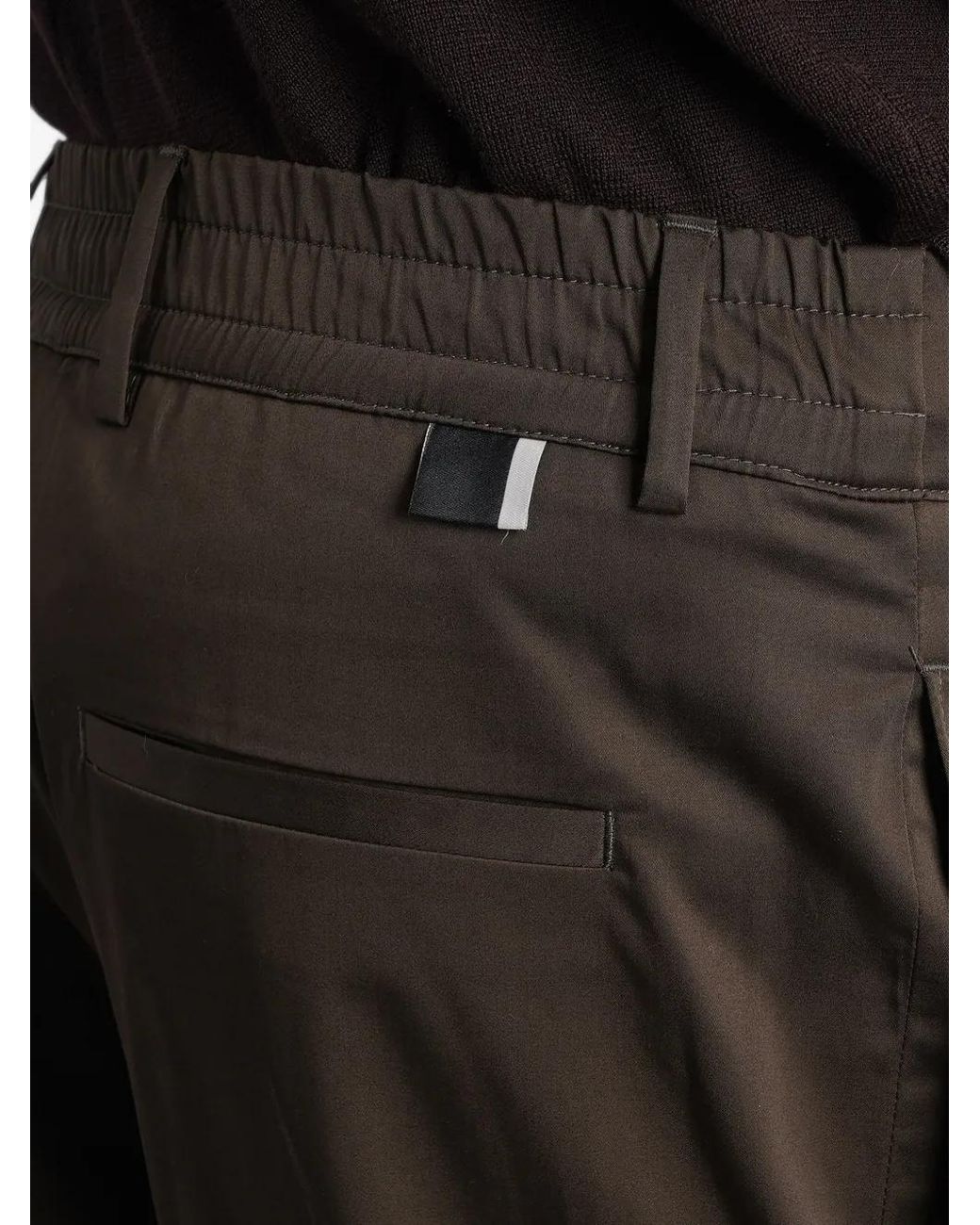 Low Brand Black Elasticated-Waistband Tailored Trousers for men