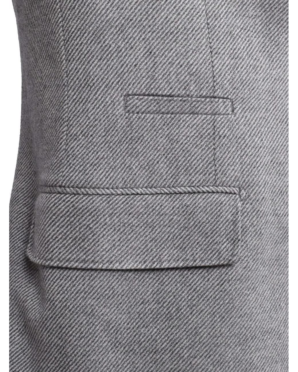 Brunello Cucinelli Gray Herringbone-Weave Tailored Blazer for men