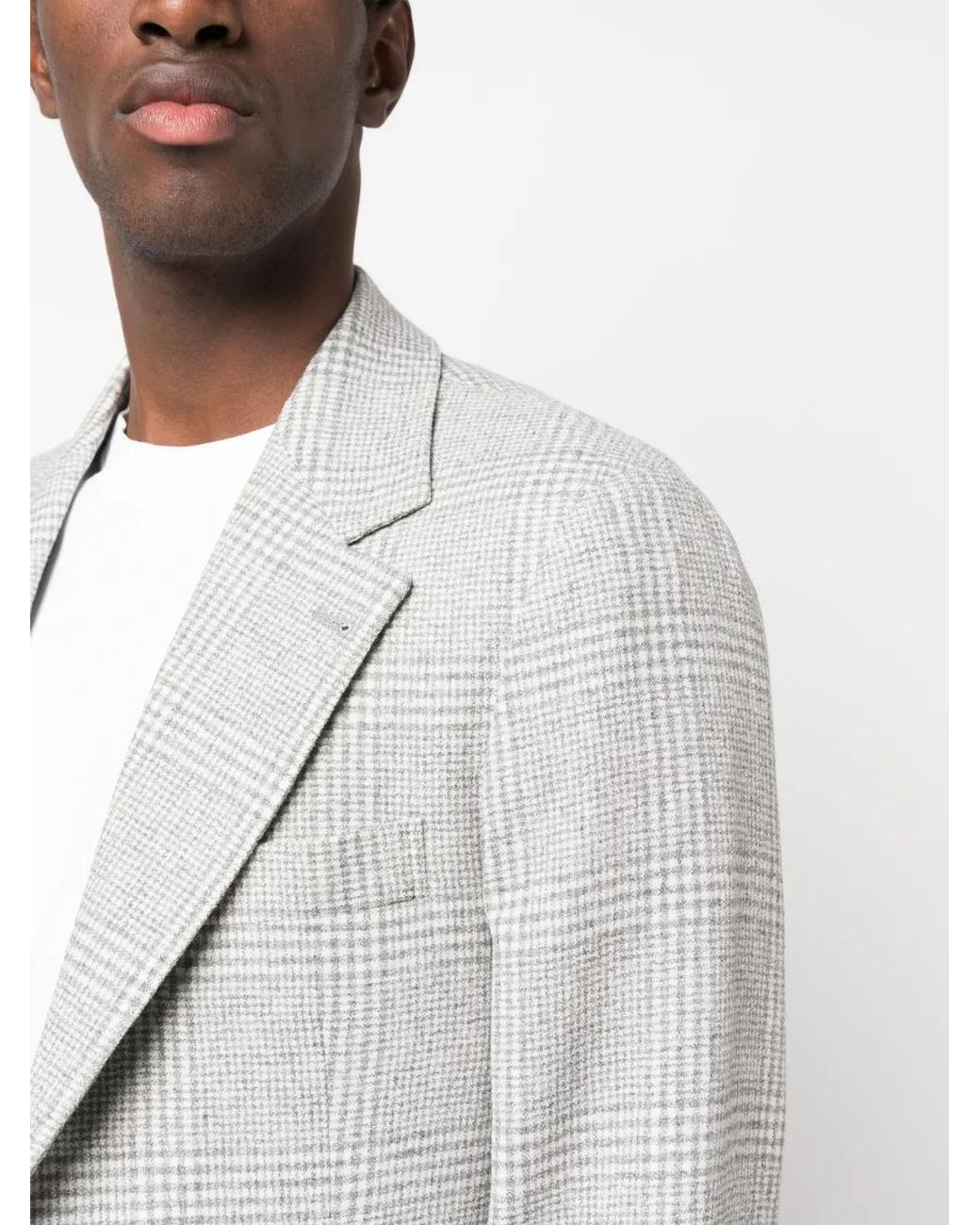 Brunello Cucinelli Gray Single-breasted Checked Suit for men