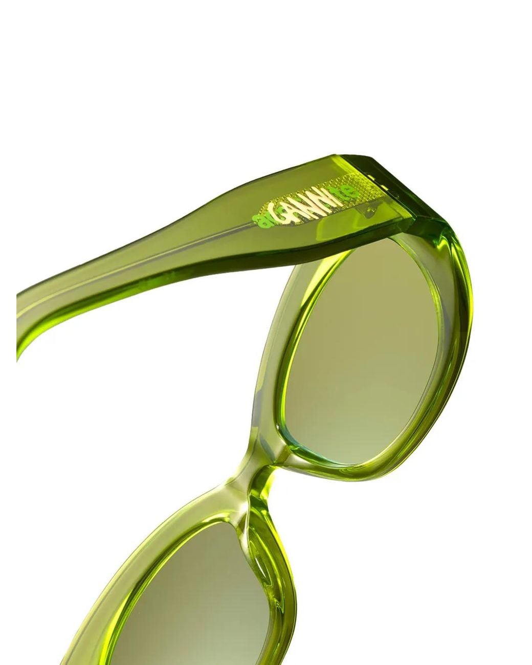 Ganni Green X Ace & Tate Xena Logo-Detail Sunglasses