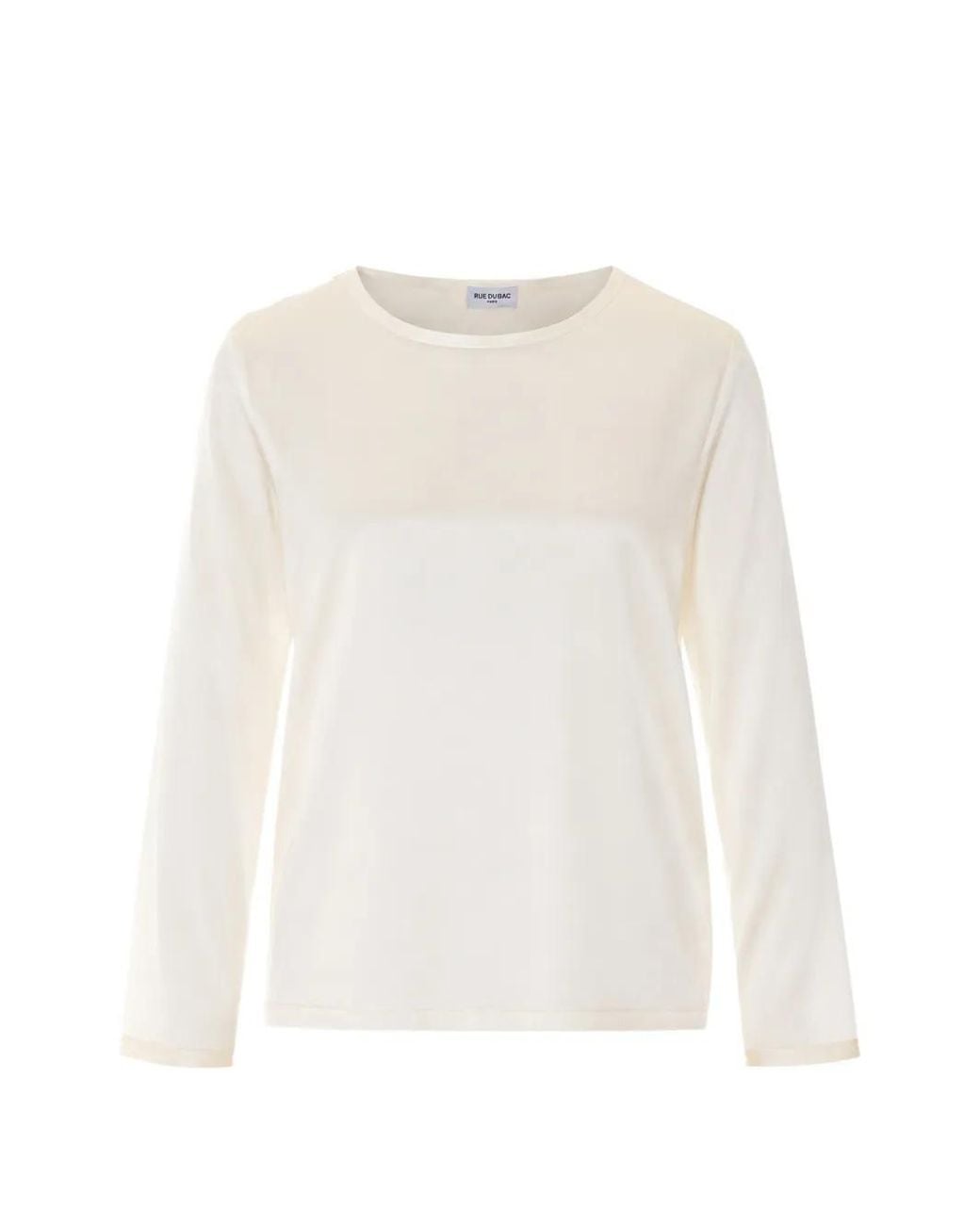 RUE DU BAC White Crew-Neck Long-Sleeve Blouse