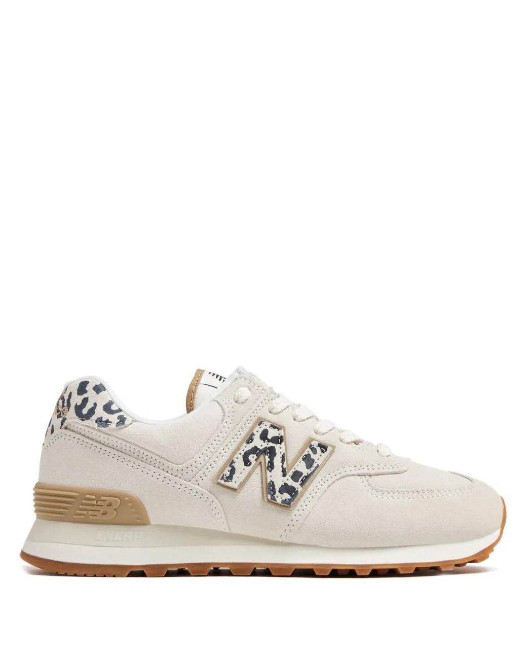 New Balance White 574 Lace-Up Sneakers