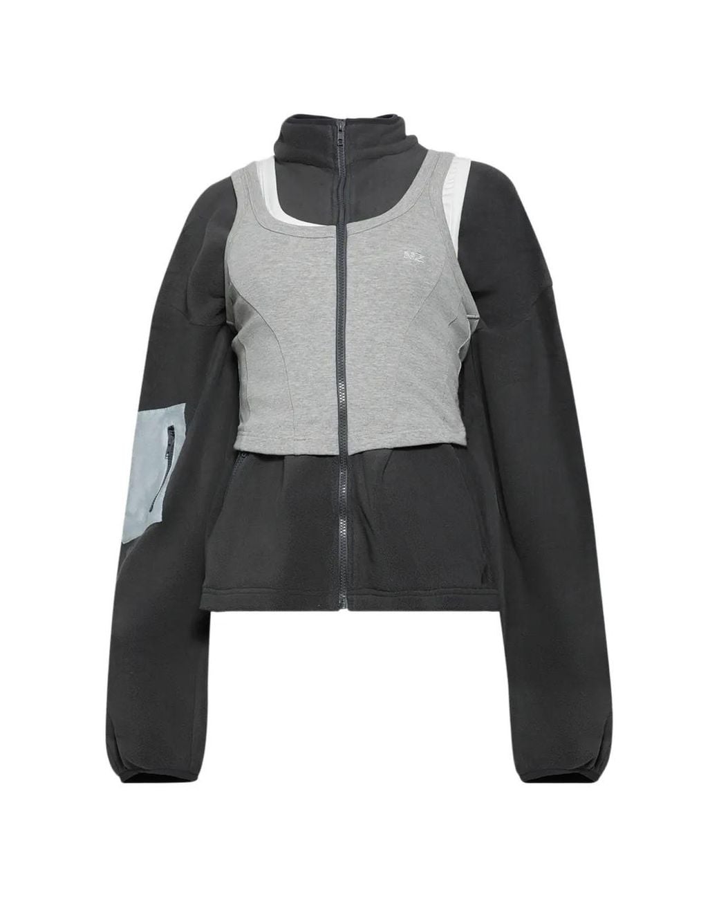 Natasha Zinko Black Layered-Panel Jacket