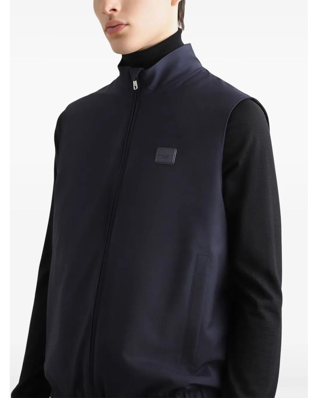 Dolce & Gabbana Blue Woolen Vest With Tag for men