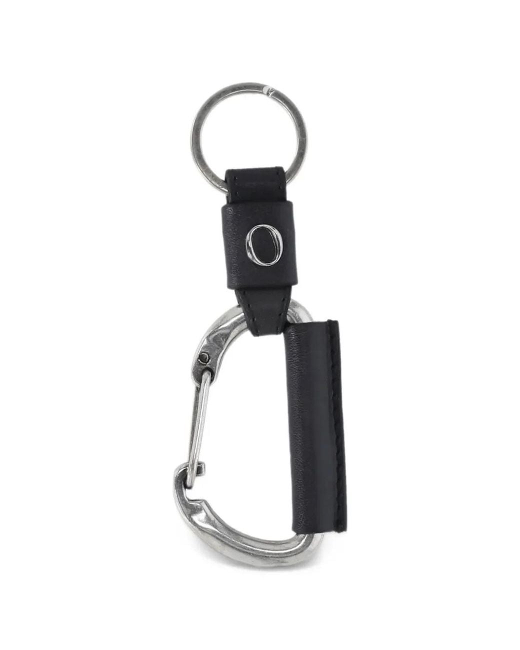 Orciani White Micron Logo-Plaque Leather Keyring for men