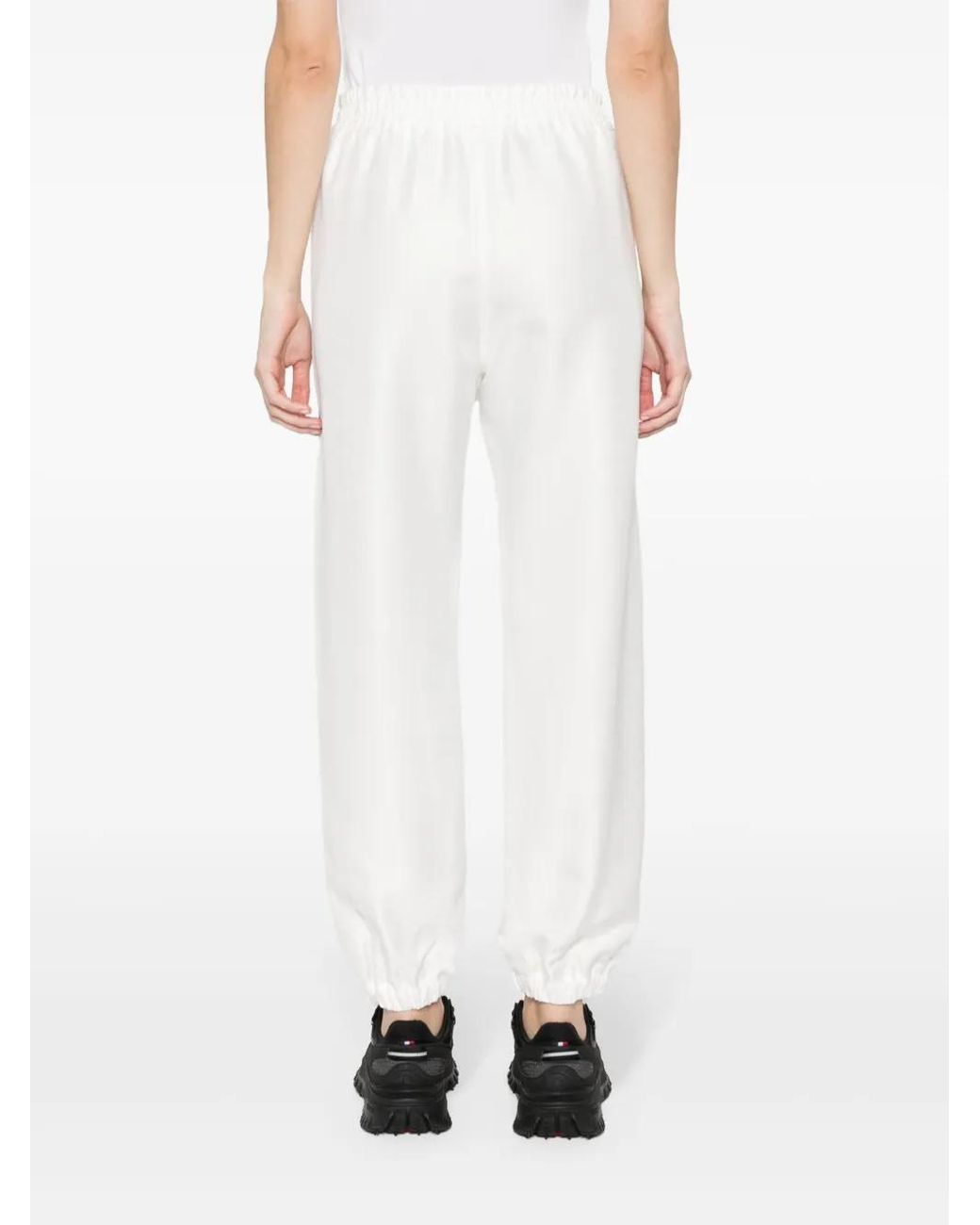 Moncler White Logo-Embroidered Track Pants