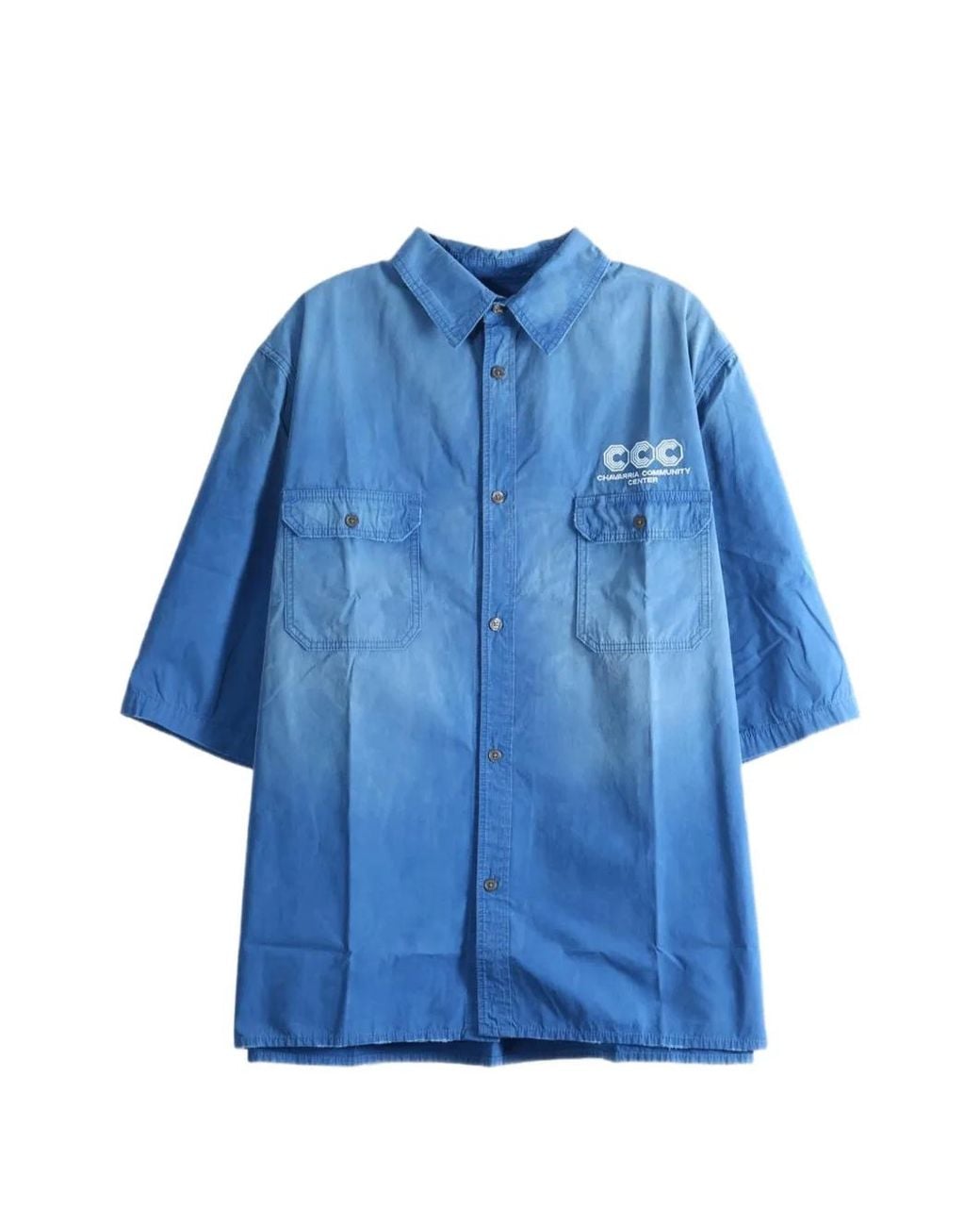 Willy Chavarria Blue Corcoran Faded-Effect Overshirt for men
