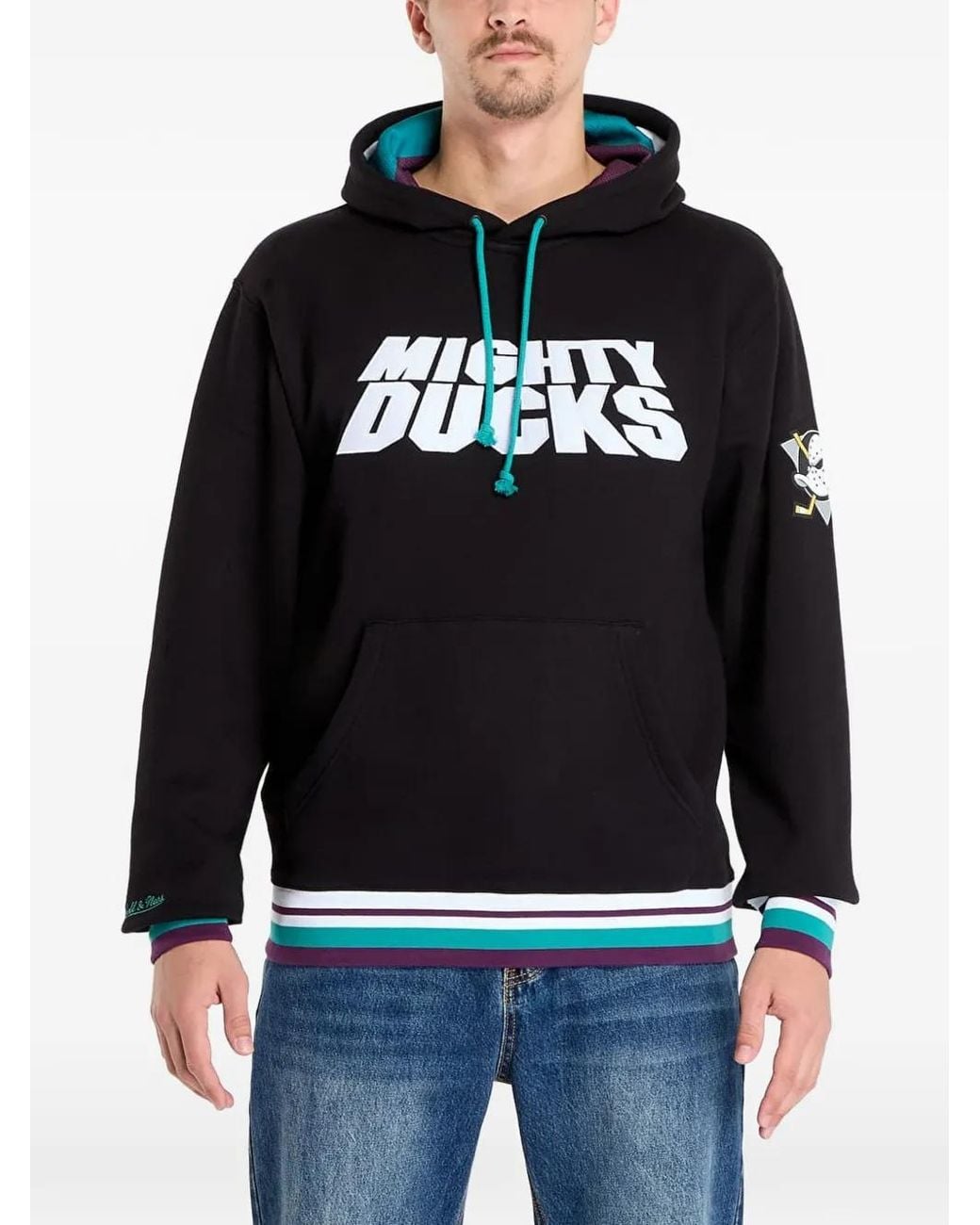 Mitchell & Ness Black Drawstring Hoodie for men