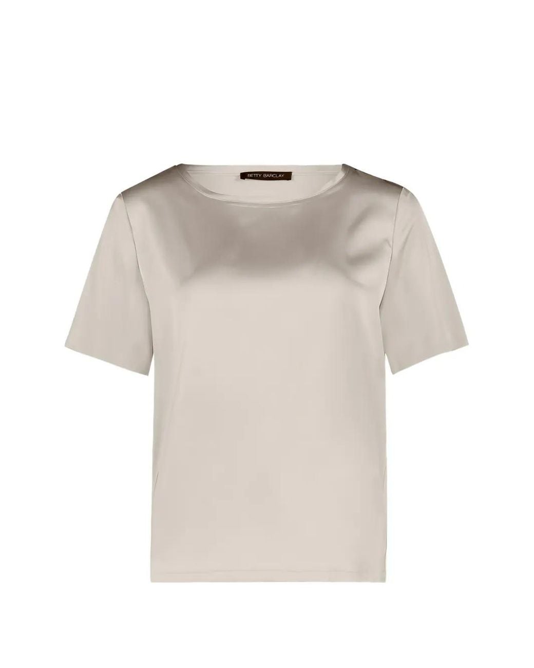 Betty Barclay White Satin-Finish Short-Sleeved Blouse