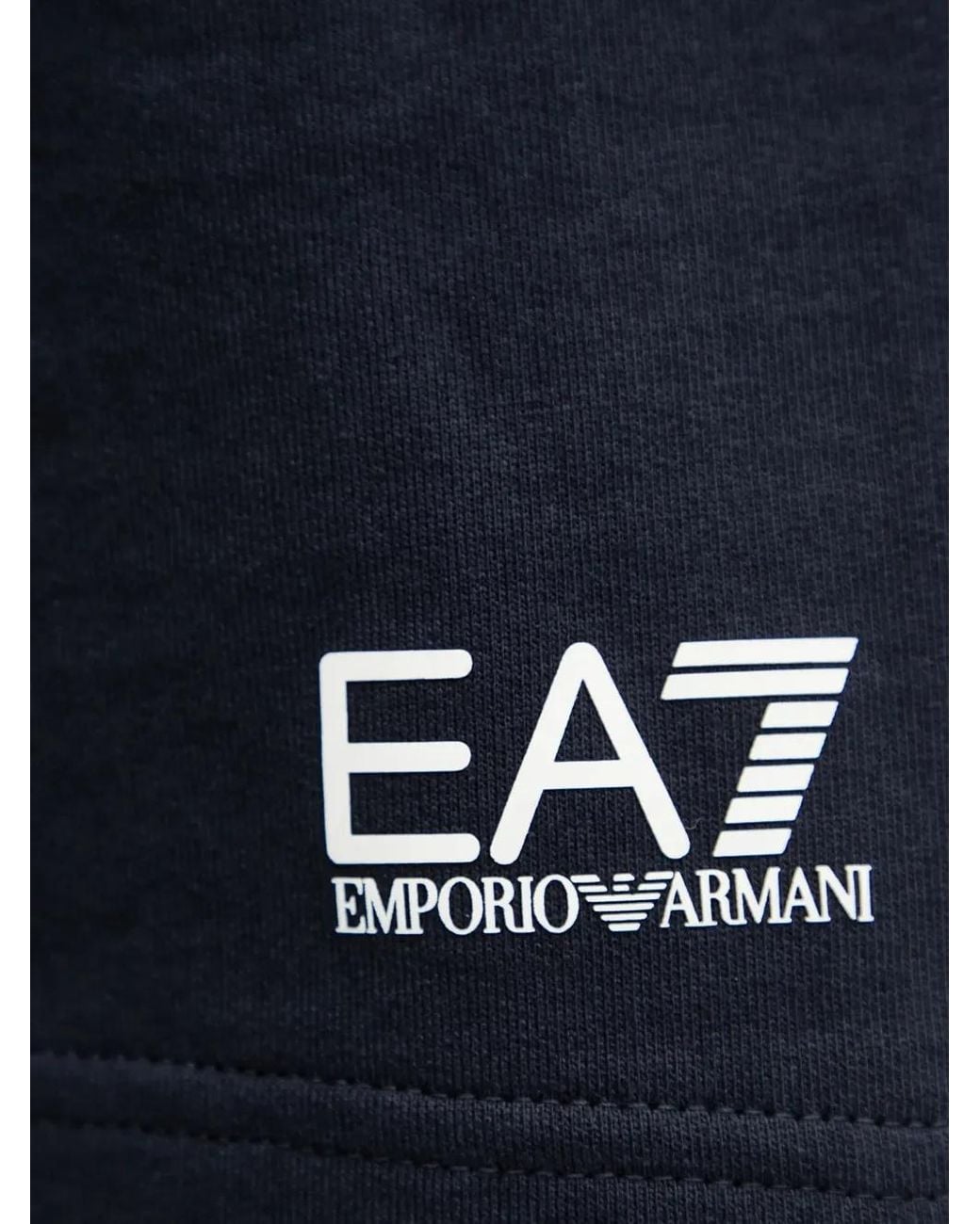 EA7 Blue Logo-Print Shorts for men