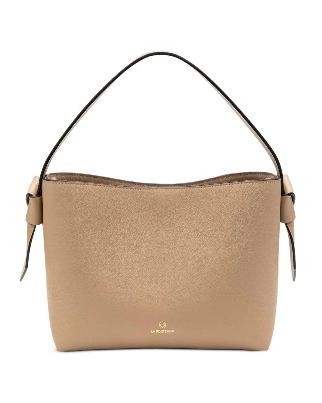La Portegna White Paulita Knotted Leather Tote Bag