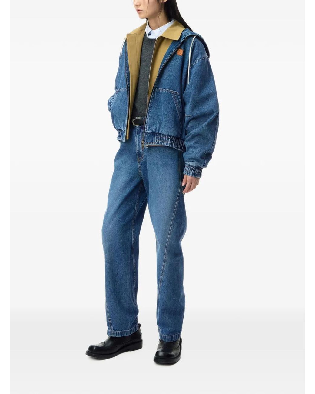 Adererror Blue Hooded Zip-Up Jacket
