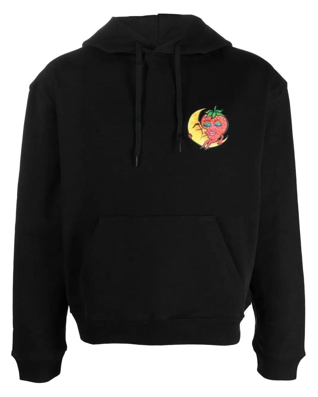 Sky High Farm Black Chest Graphic-Print Detail Hoodie for men