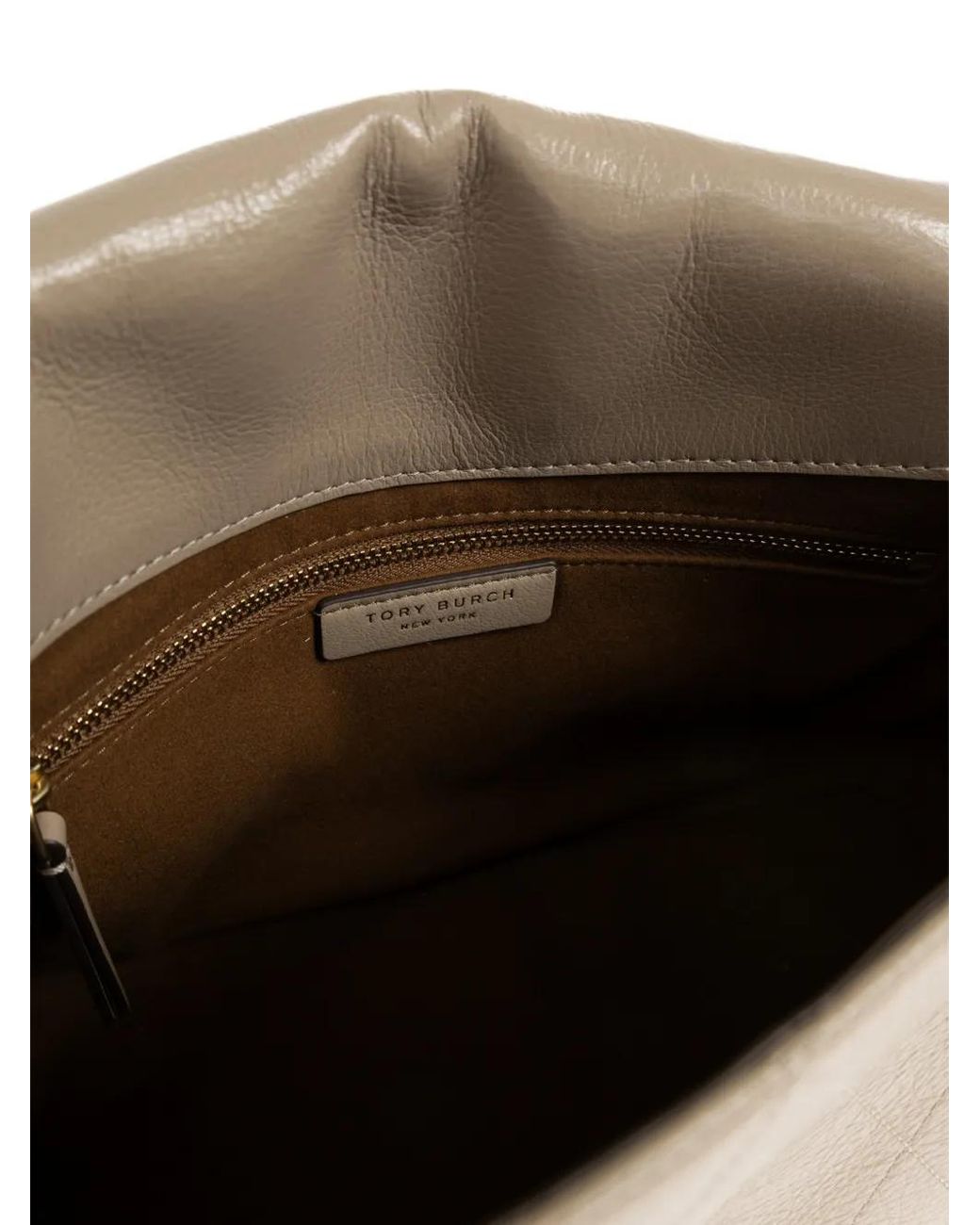 Tory Burch Natural Charlie Quilted Leather Shoulder Bag
