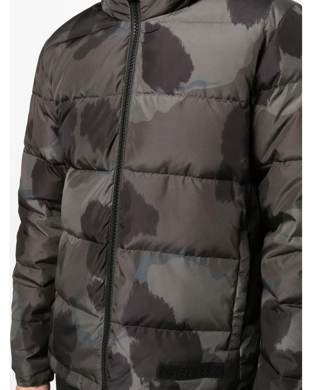 Aspesi Black Camouflage-Print Padded Jacket for men