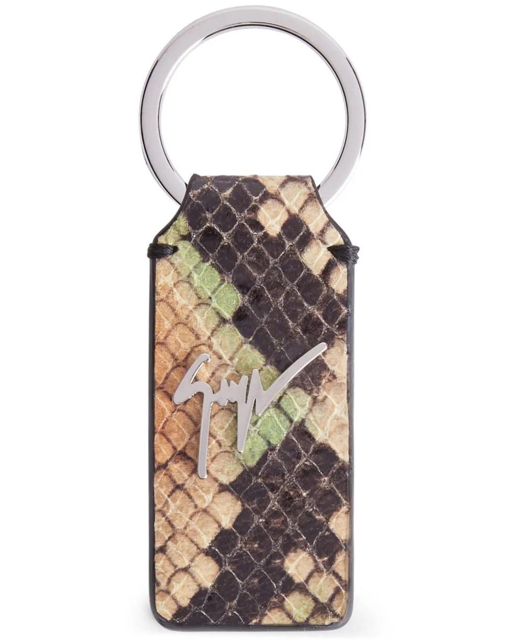 Giuseppe Zanotti Brown Bernaard Leather Keyring for men