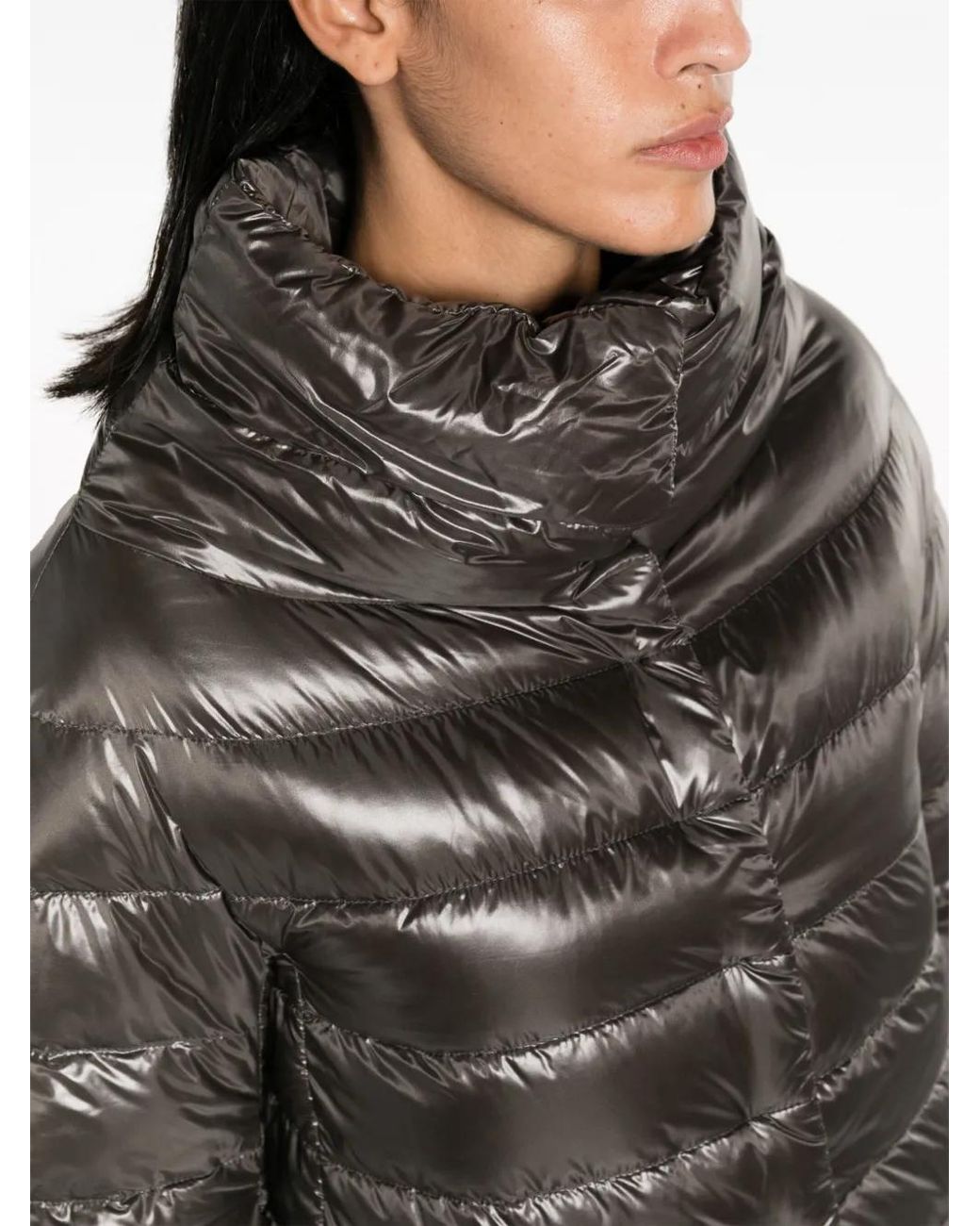 Herno Black Funnel-Neck Padded Jacket