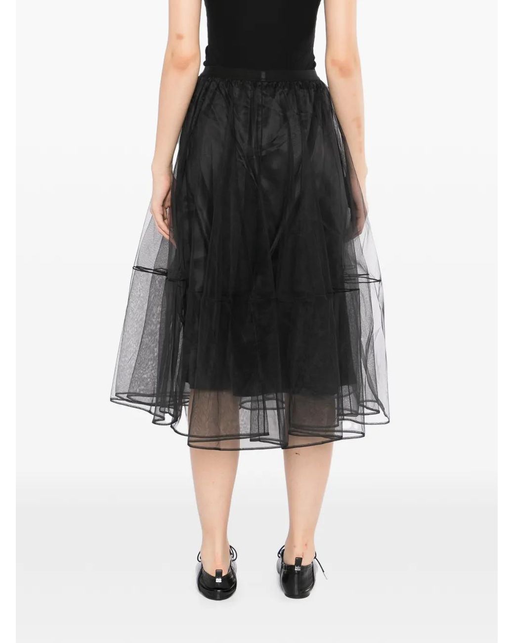 JNBY Black Tulle A-Line Skirt
