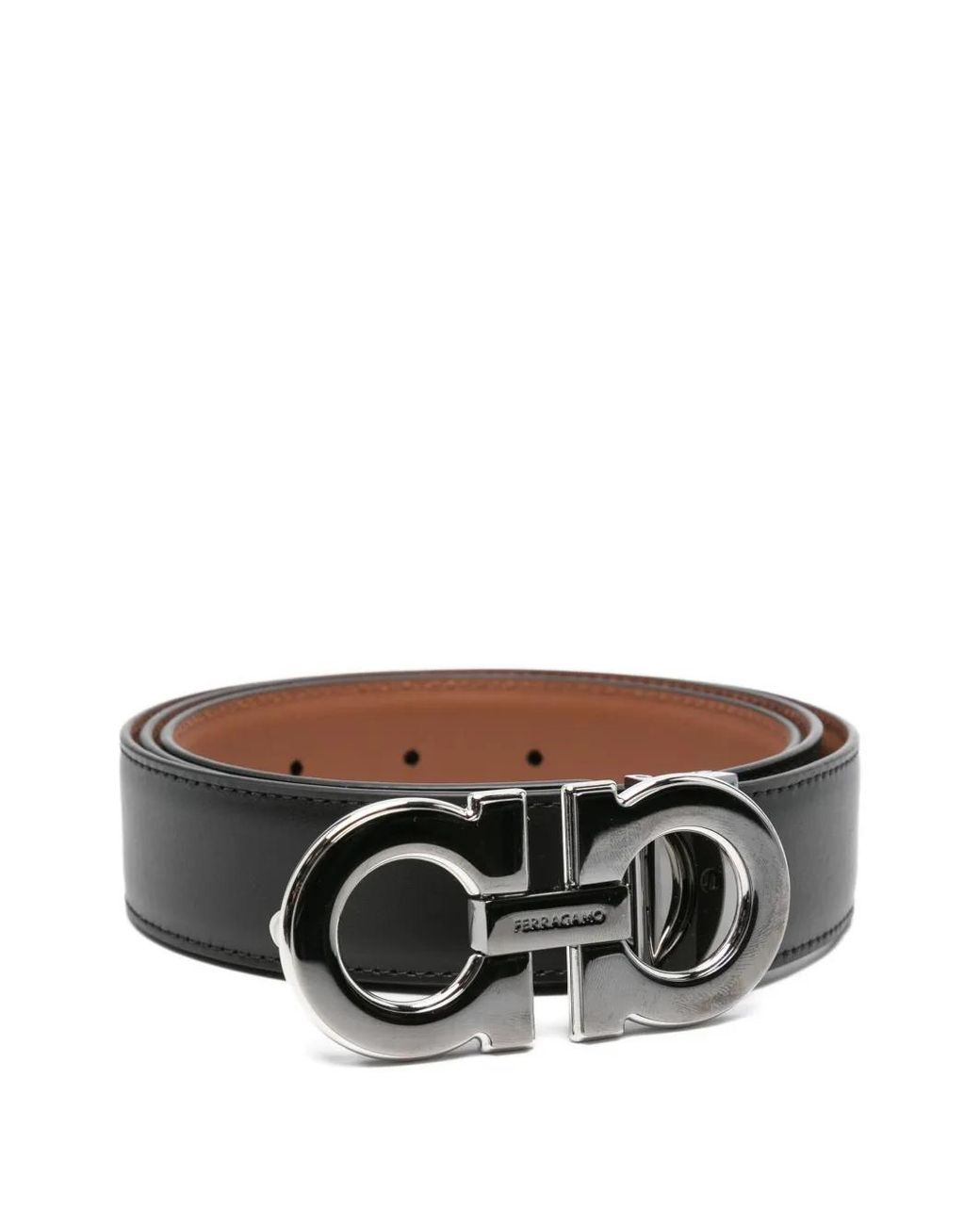 Ferragamo Gray Reversible And Adjustable Gancini Belt