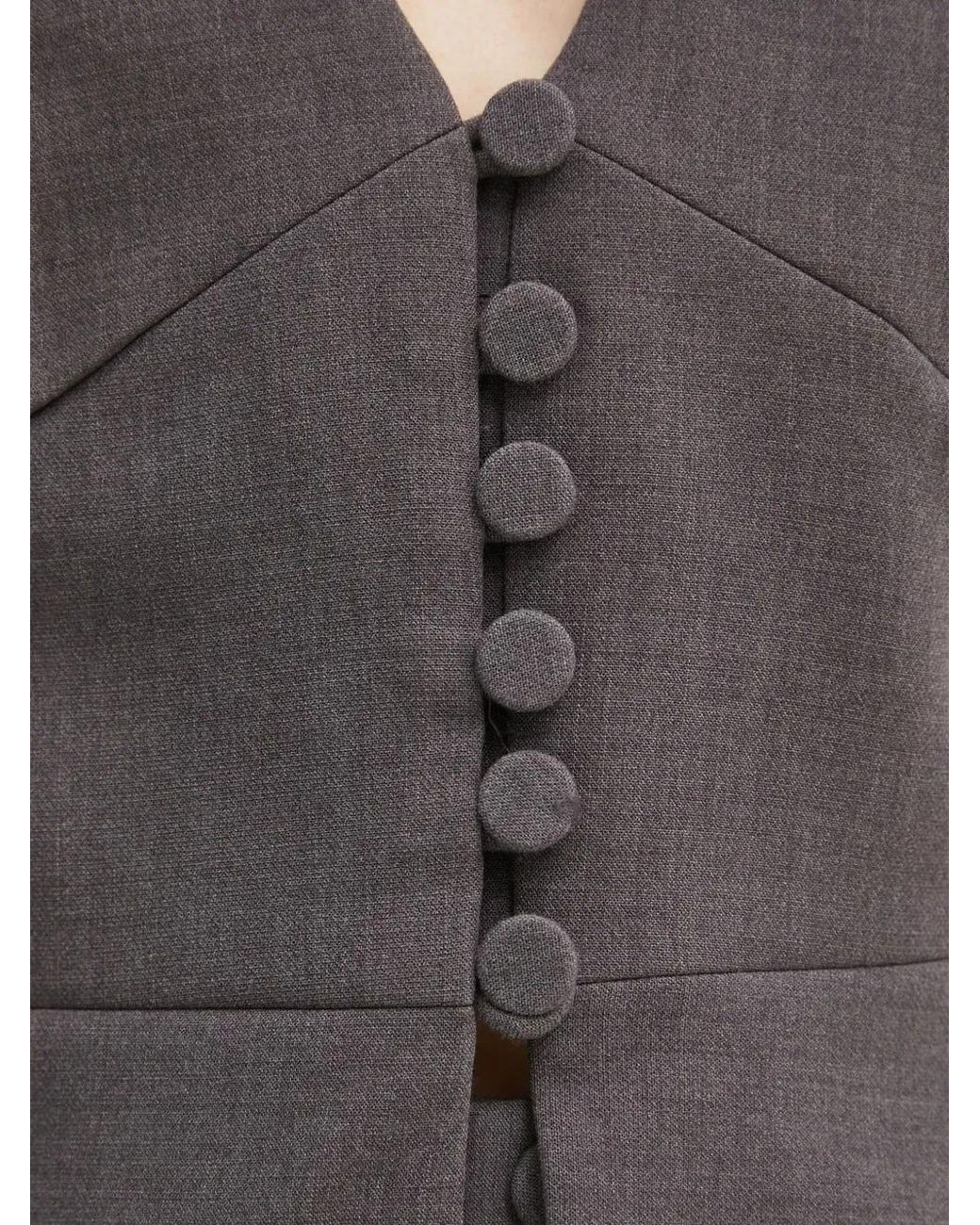 Bardot Gray Halterneck Button Top