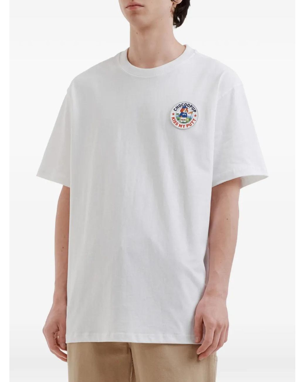 Chocoolate White Logo-Patch T-Shirt for men