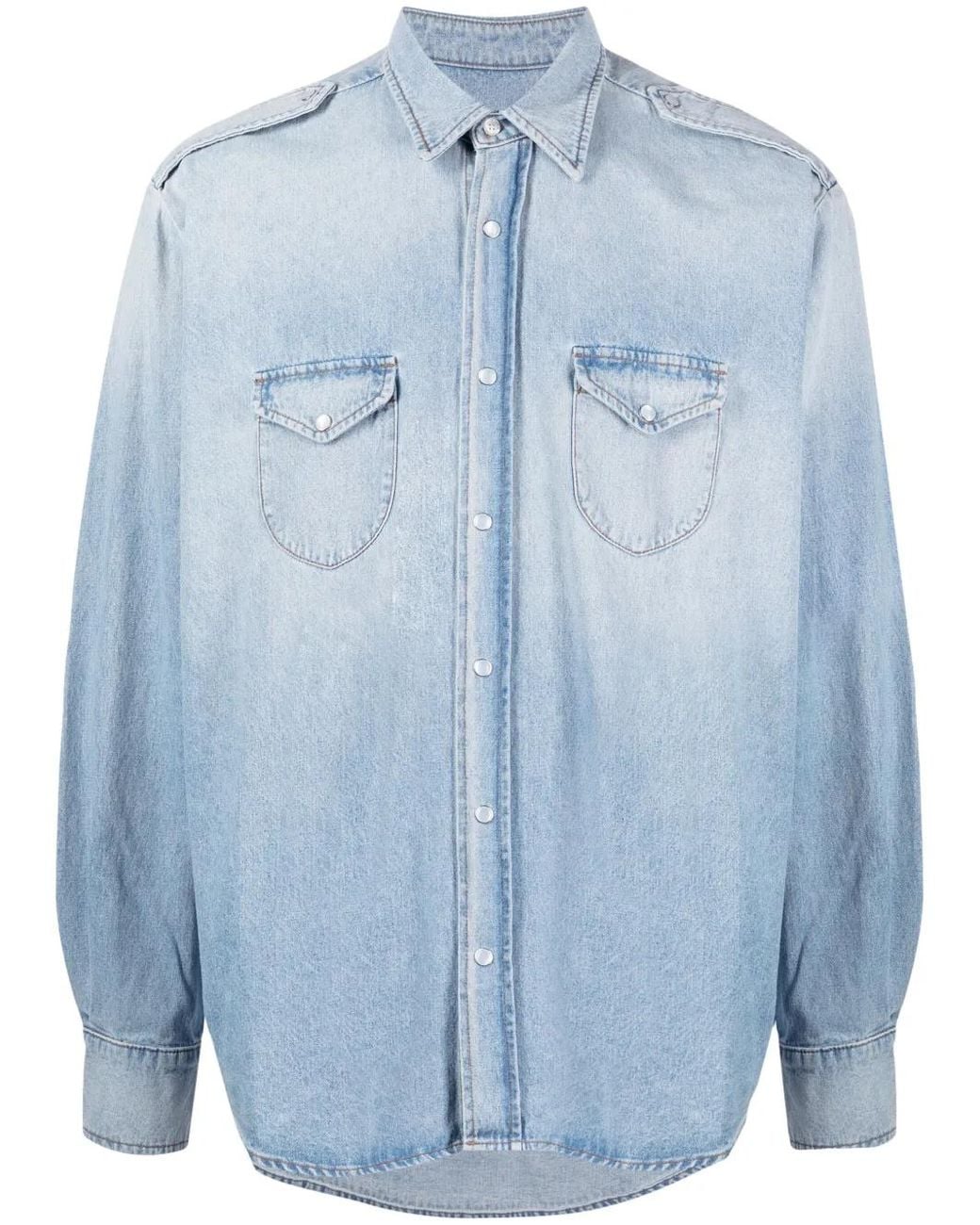 Bally Blue Long-Sleeve Denim Shirt for men