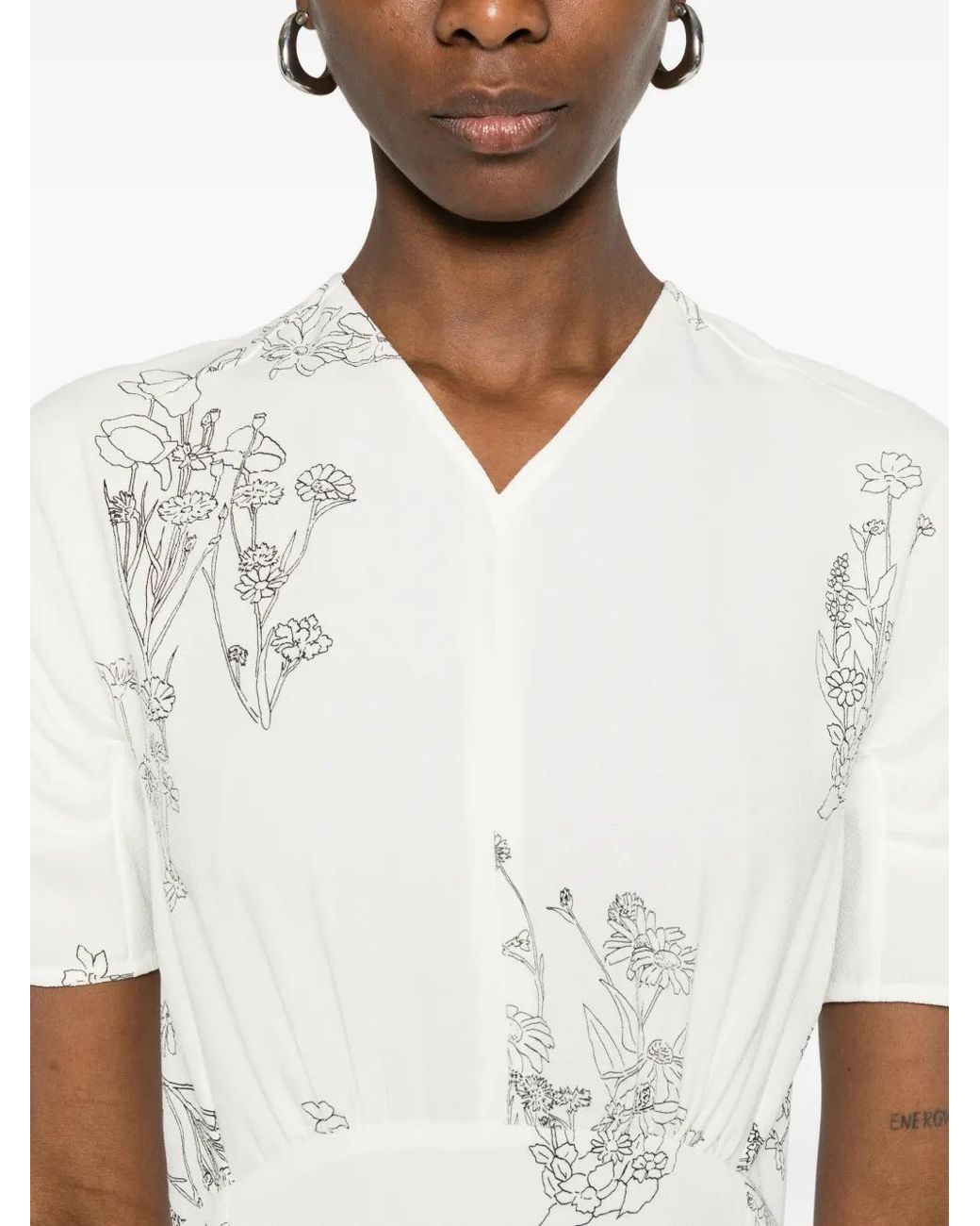Victoria Beckham White Mc Natural Est Flower Dress
