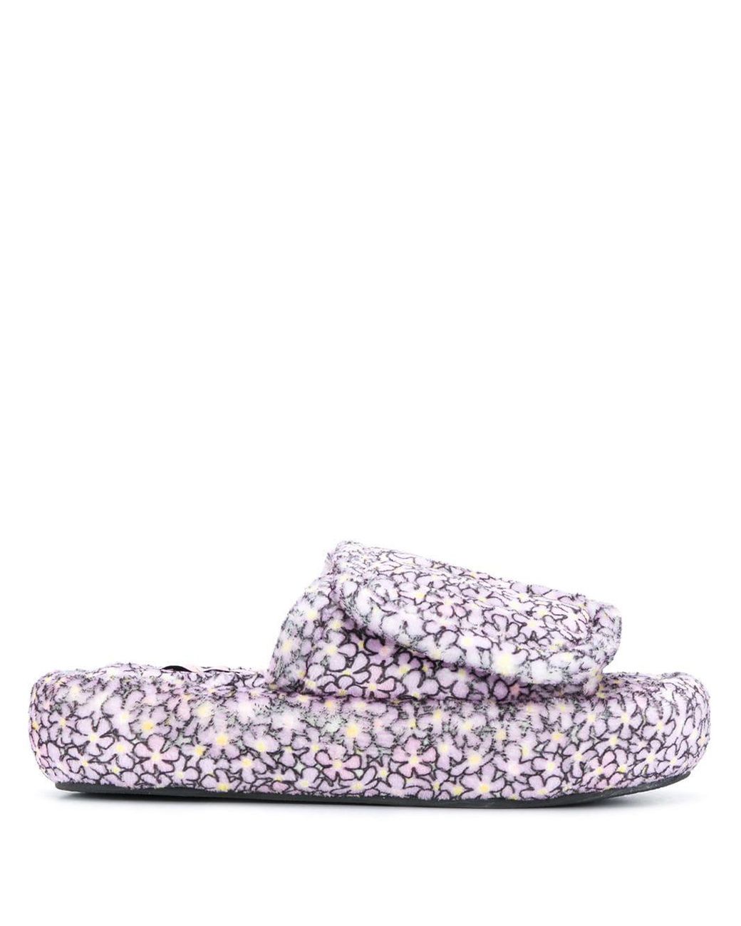Natasha Zinko Synthetic Flower Patch Slides in Purple - Lyst