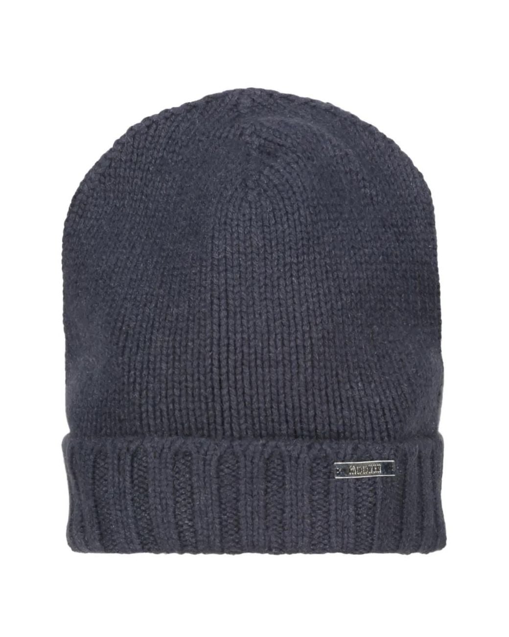 Moorer Blue Vetta Ribbed-Knit Beanie Hat