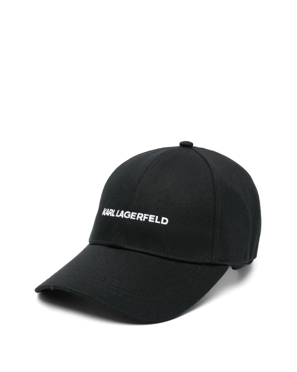 Karl Lagerfeld Black Cotton-Blend Cap