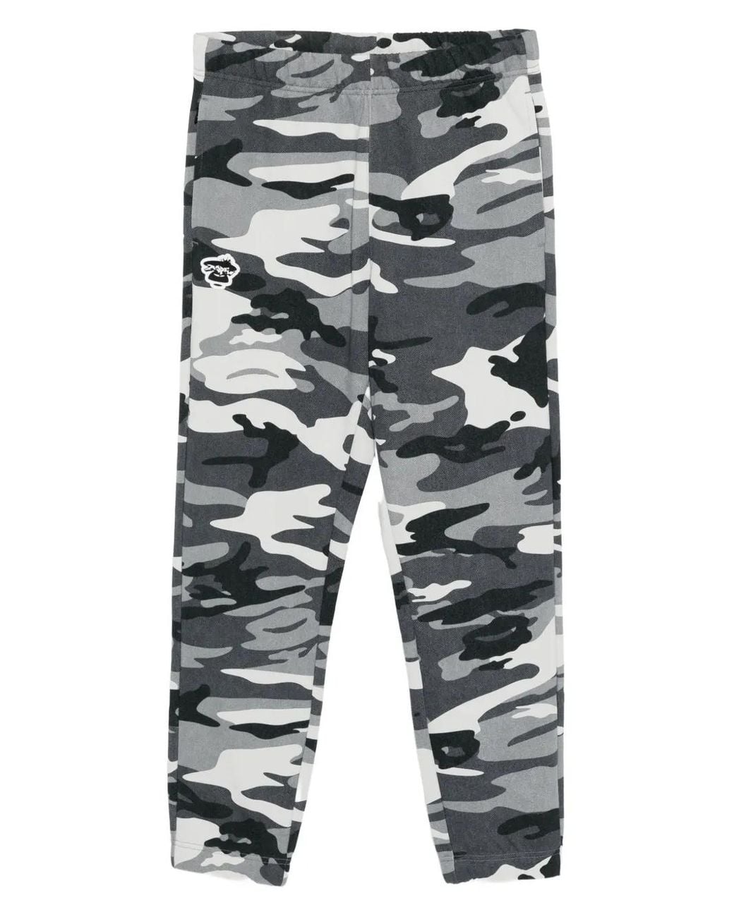 Aape By A Bathing Ape Gray Logo-Patched Trousers for men