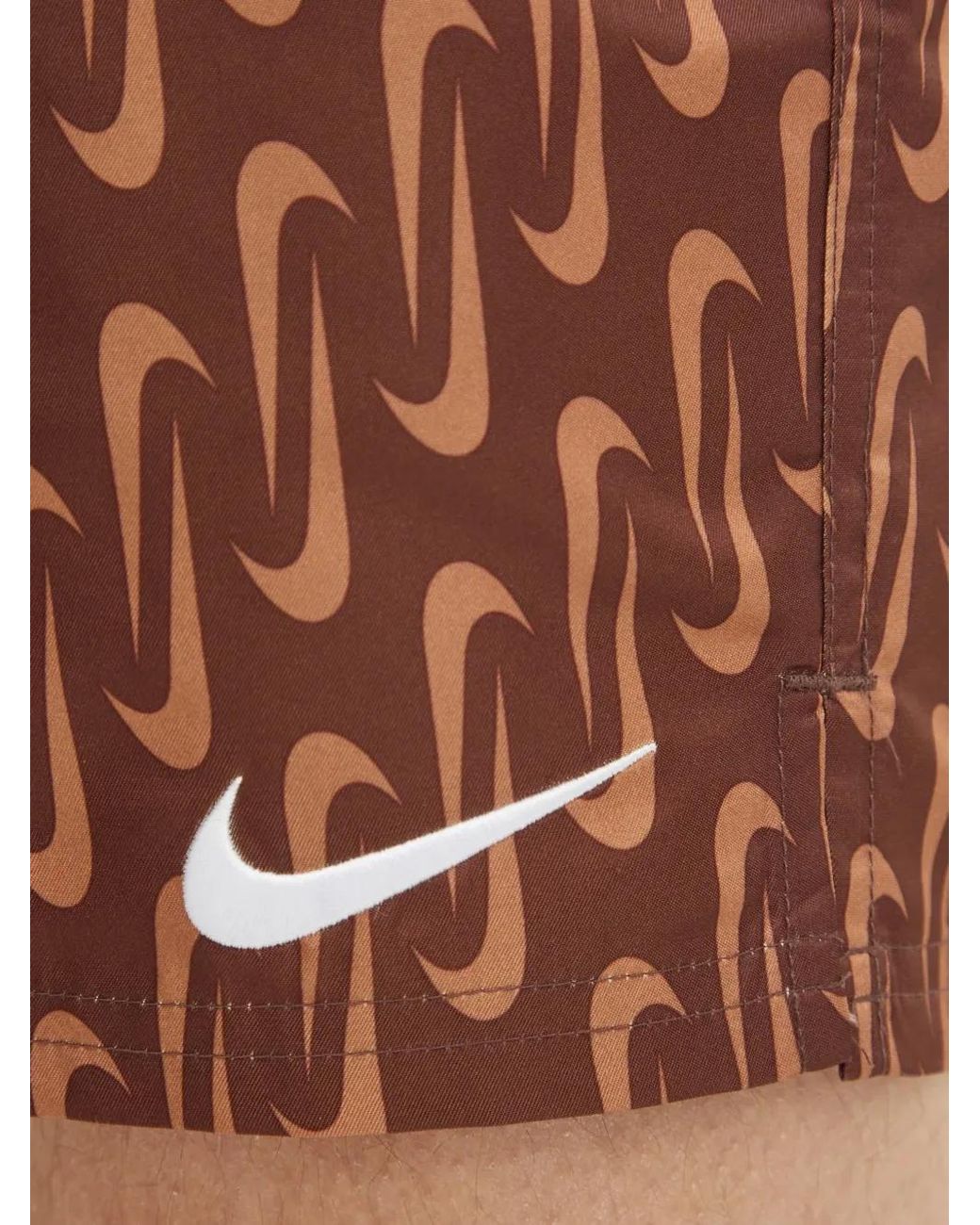 Nike Brown Swoosh Link Swim Shorts for men