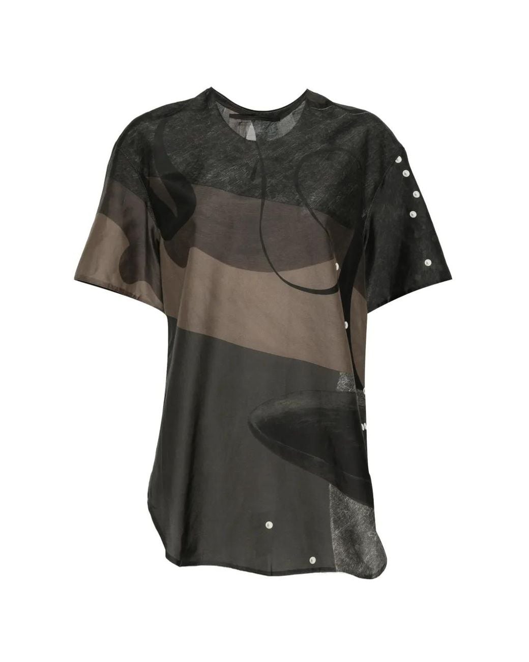 JNBY Black Haut Oversize Évasé À Imprimé Abstrait
