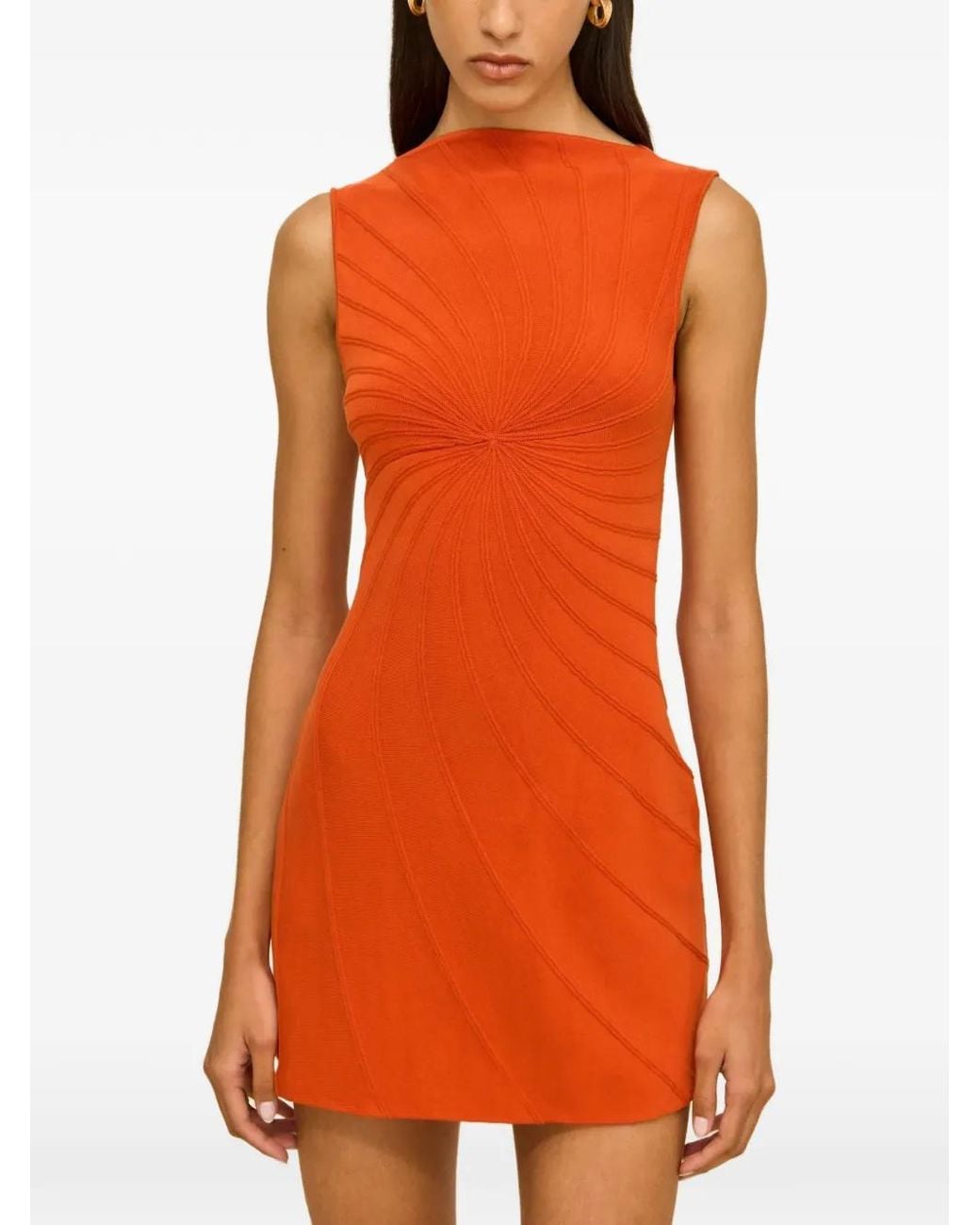 Cult Gaia Orange Philippa Knit Dress