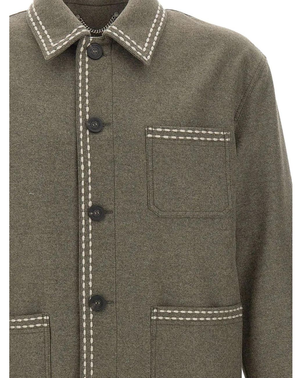 Golden Goose Deluxe Brand Green Gary Contrast-Stitch Jacket for men