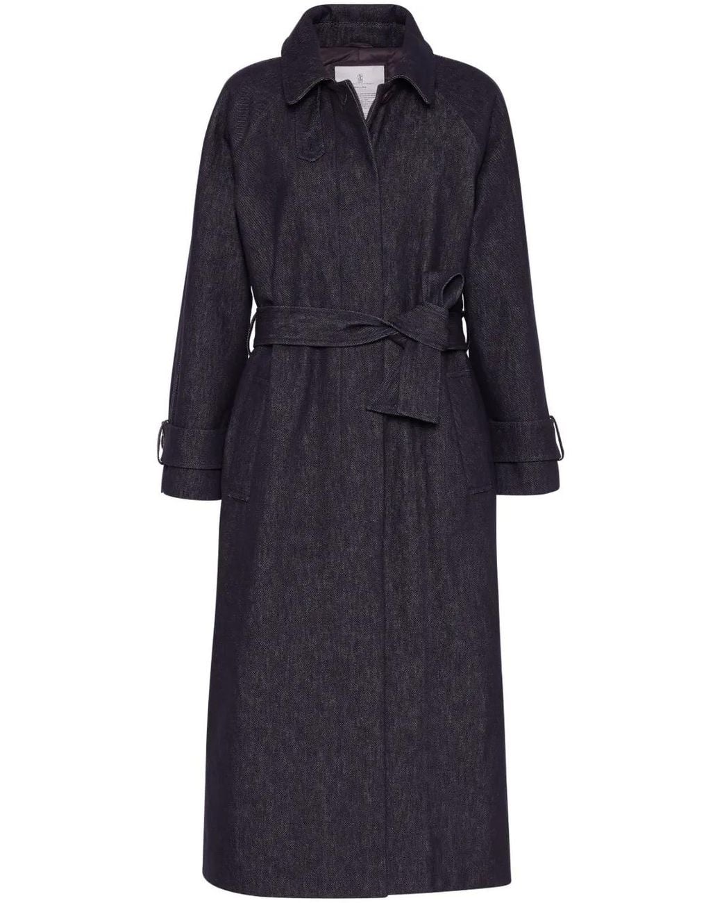Brunello Cucinelli Blue Denim Trench Coat