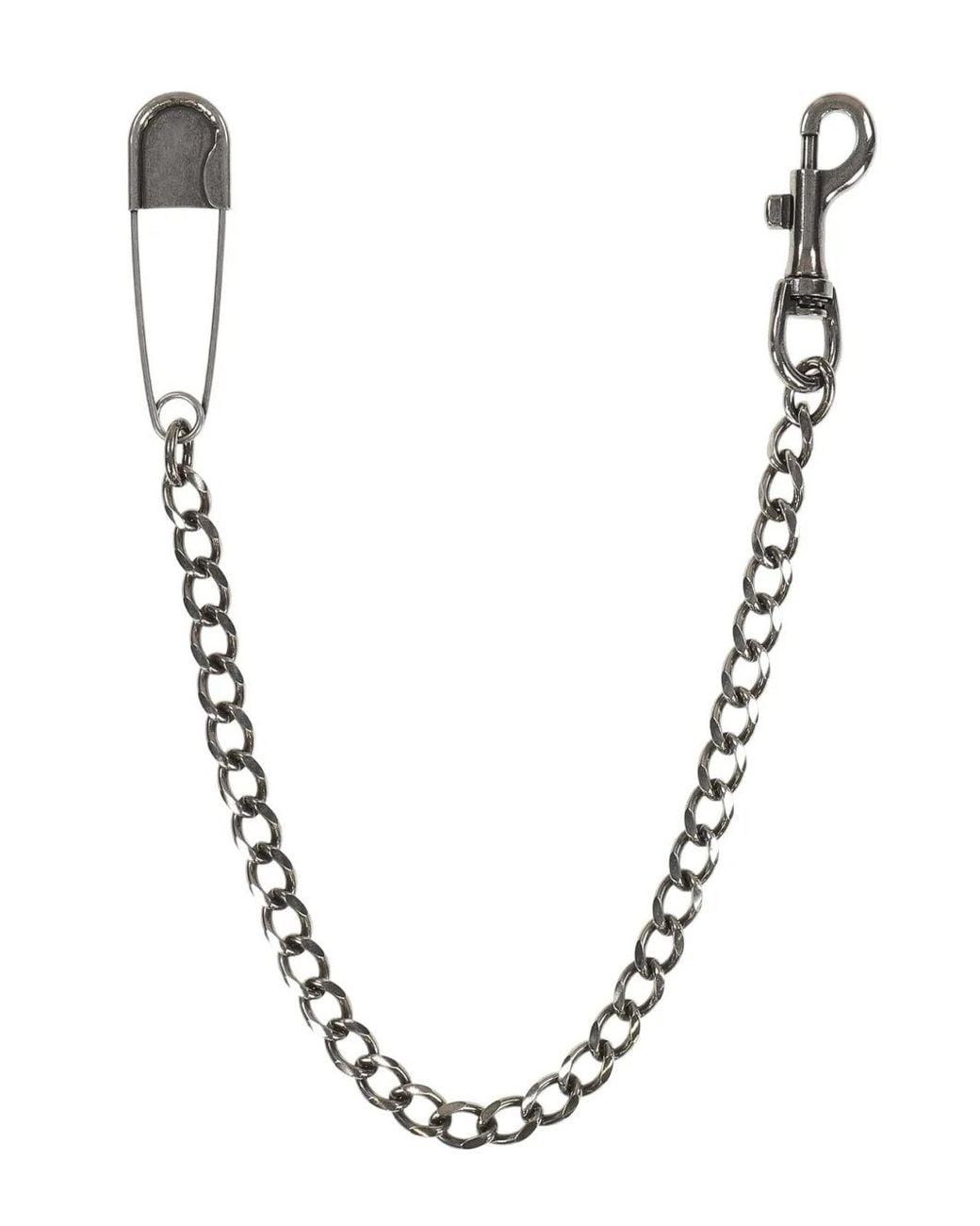 KAMIYA Metallic Kmy Safety-Pin Wallet Chain for men