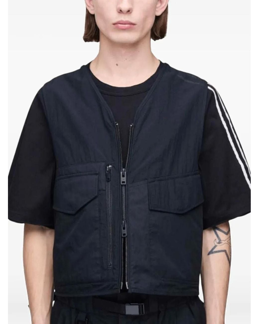 Y-3 Blue Pocket Vest for men