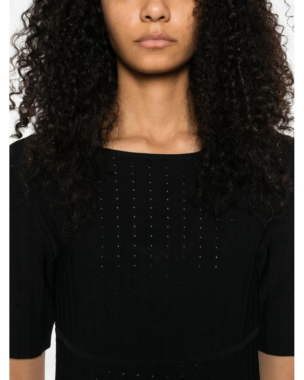 Hervé Léger Black Short Sleeve Dress