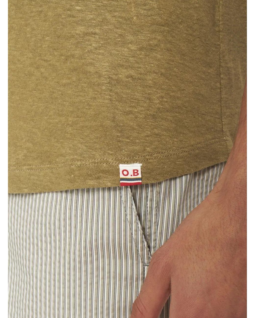 Orlebar Brown Green Linen T-Shirt for men