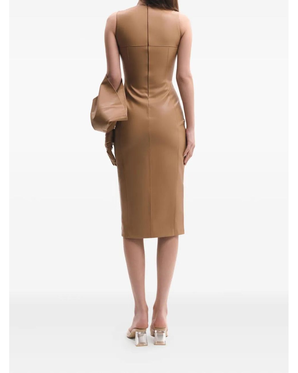 Lika Brown Draped Long Glove