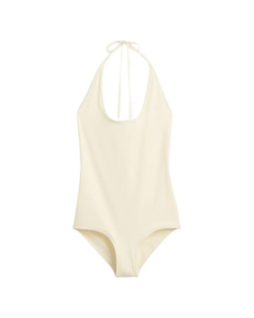 Totême White Halter Tie Swimsuit