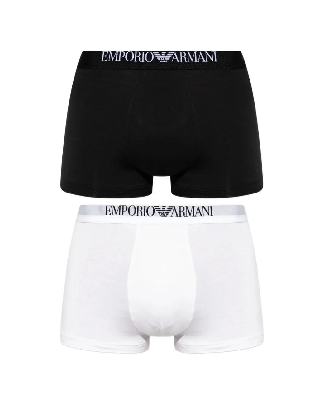 Emporio Armani Black Logo-Waistband Boxers (Set Of Two) for men