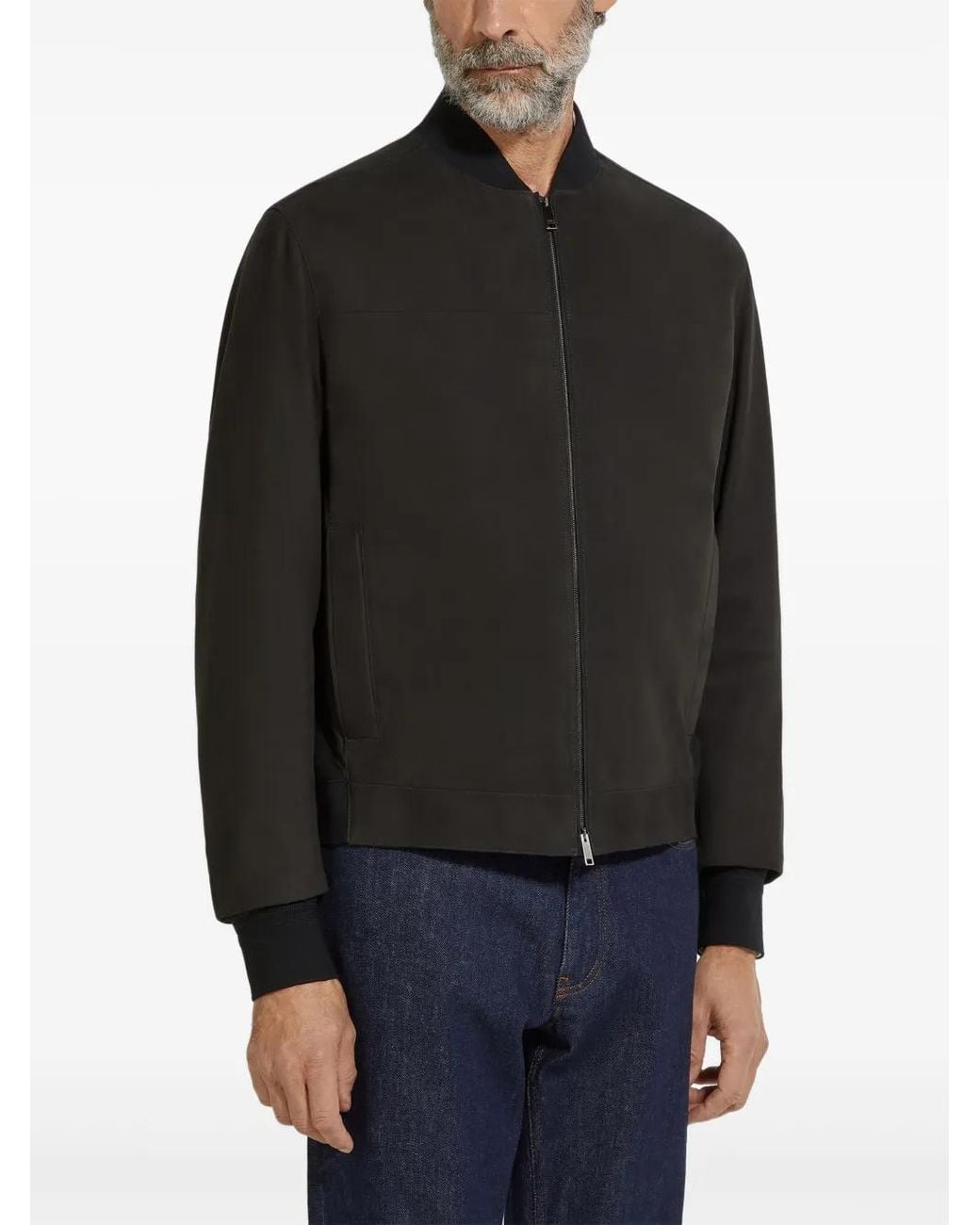 Zegna Black Secondskin Bomber Jacket for men