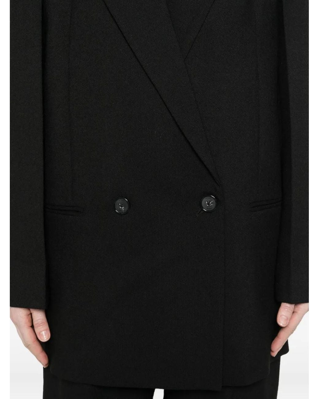 Totême Black Double-Breasted Shield Blazer