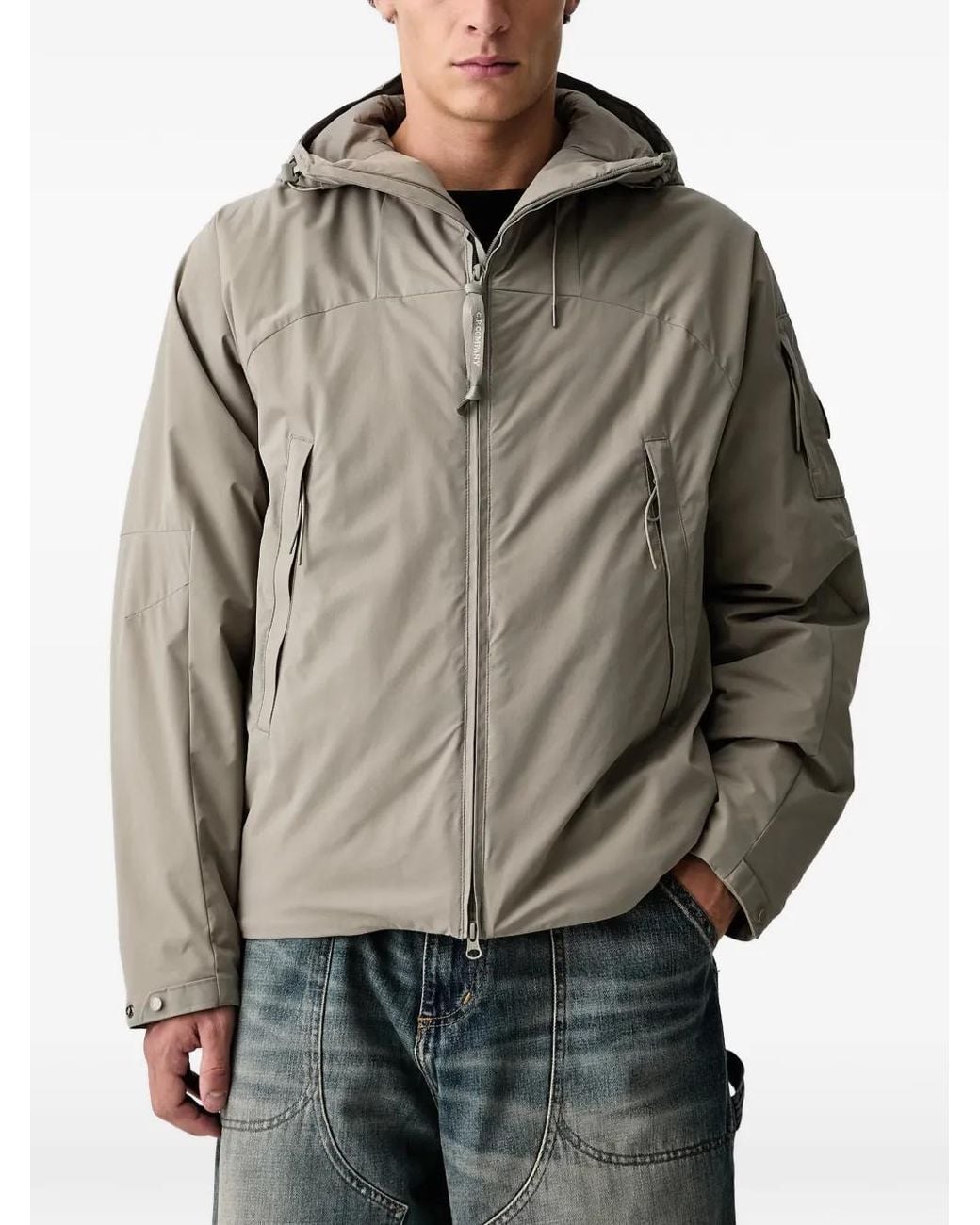 C P Company Gray Pro-Tek Hooded Jacket for men
