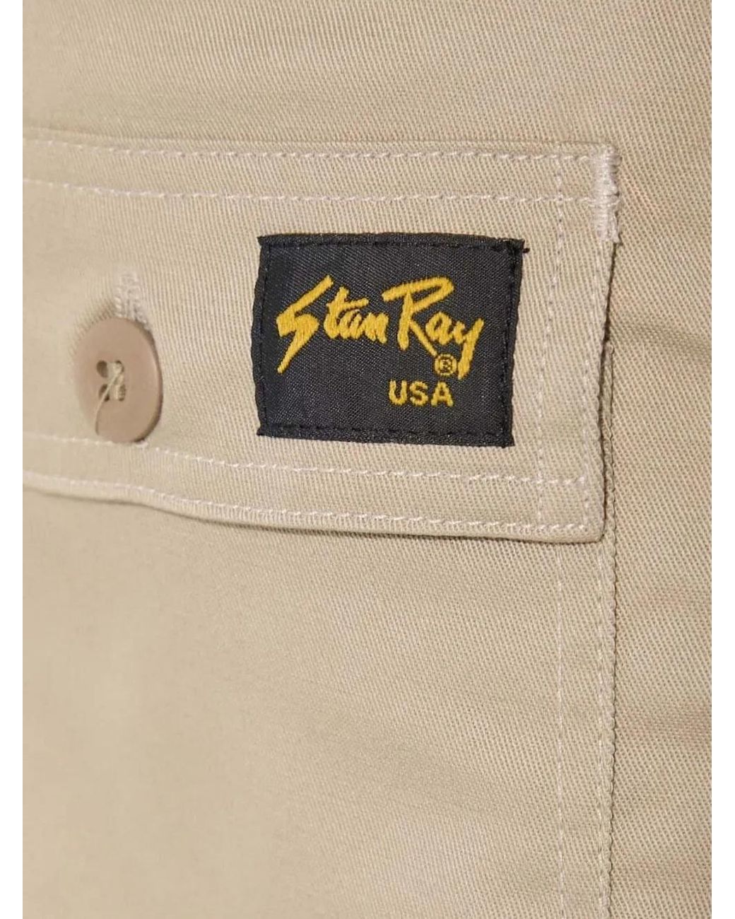 Stan Ray Natural Patch-Pockets Bermuda Shorts for men