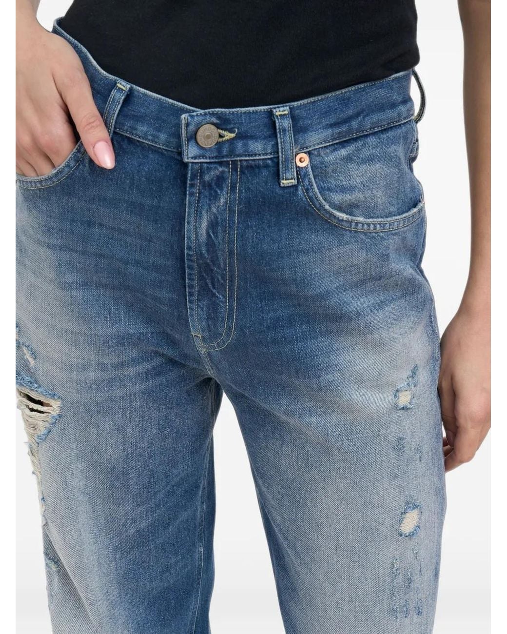 Dondup Blue Francine Distressed Jeans