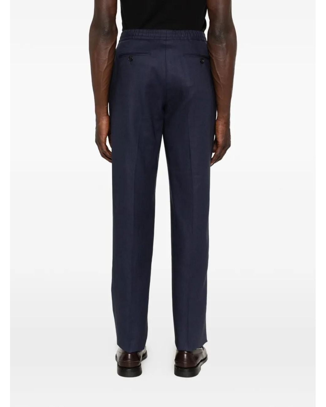 Zegna Blue Oasi Lino Pants for men