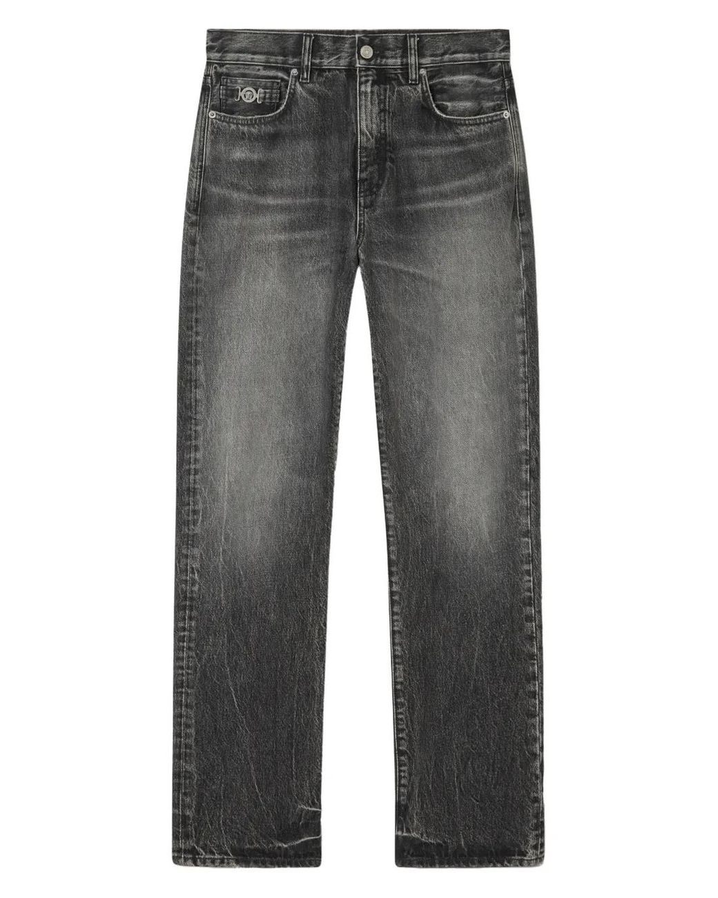 Versace Gray Jeans With Logo Appliqué for men